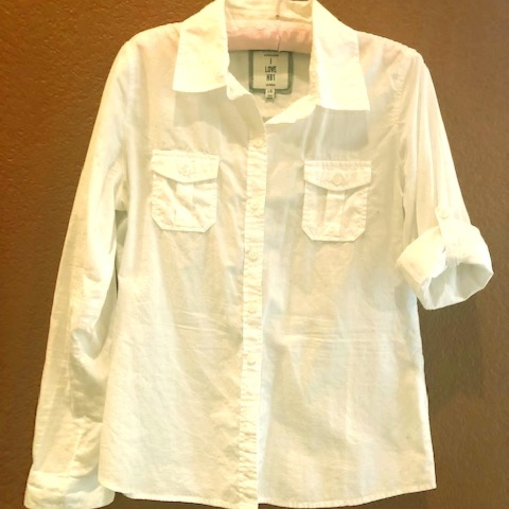 Button up classic white blouse